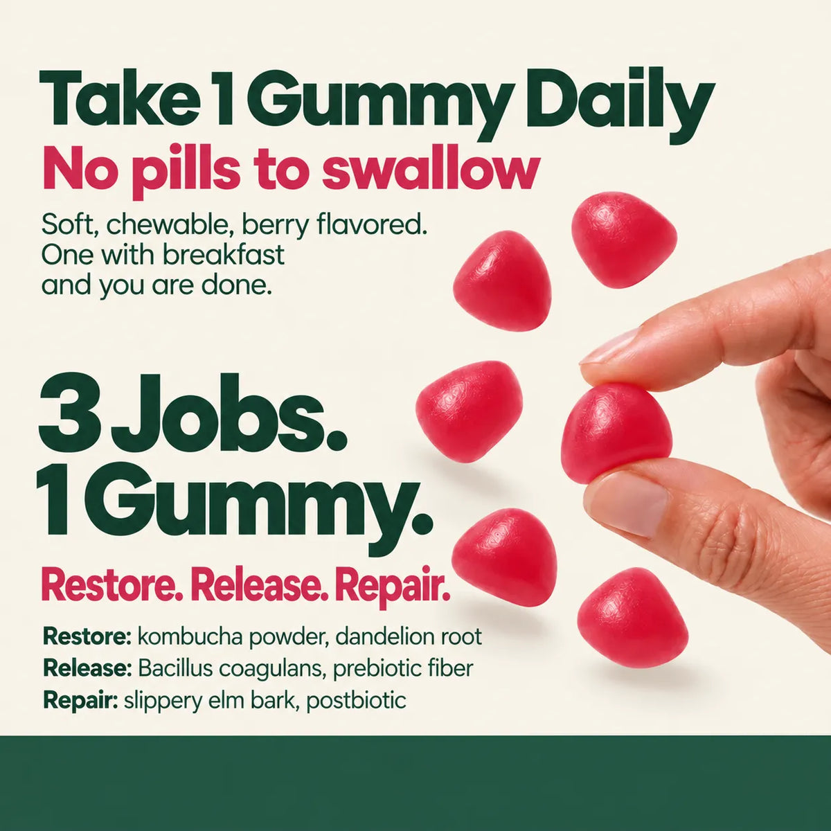 Probiotic Kombucha Gummies That Restore Stomach Acid Instead of Blocking It