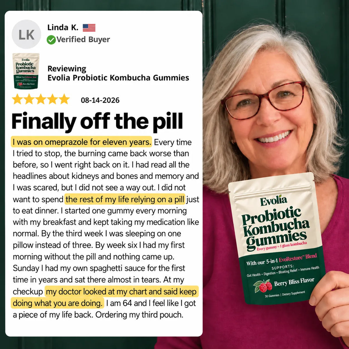 Probiotic Kombucha Gummies That Restore Stomach Acid Instead of Blocking It